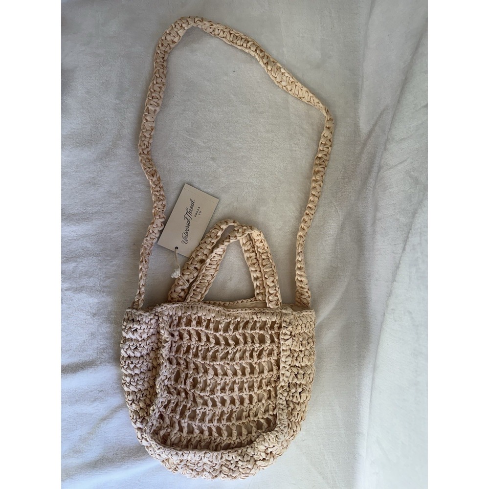 Universal Thread Women's AMORE Straw Crochet Mini Tote Crossbody Bag - NWT - Picture 8 of 10